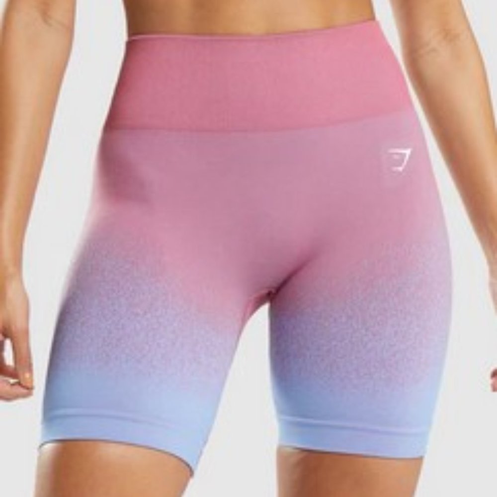 Gymshark Adapt Ombre Shorts - Rose Pink / Light Blue Medium